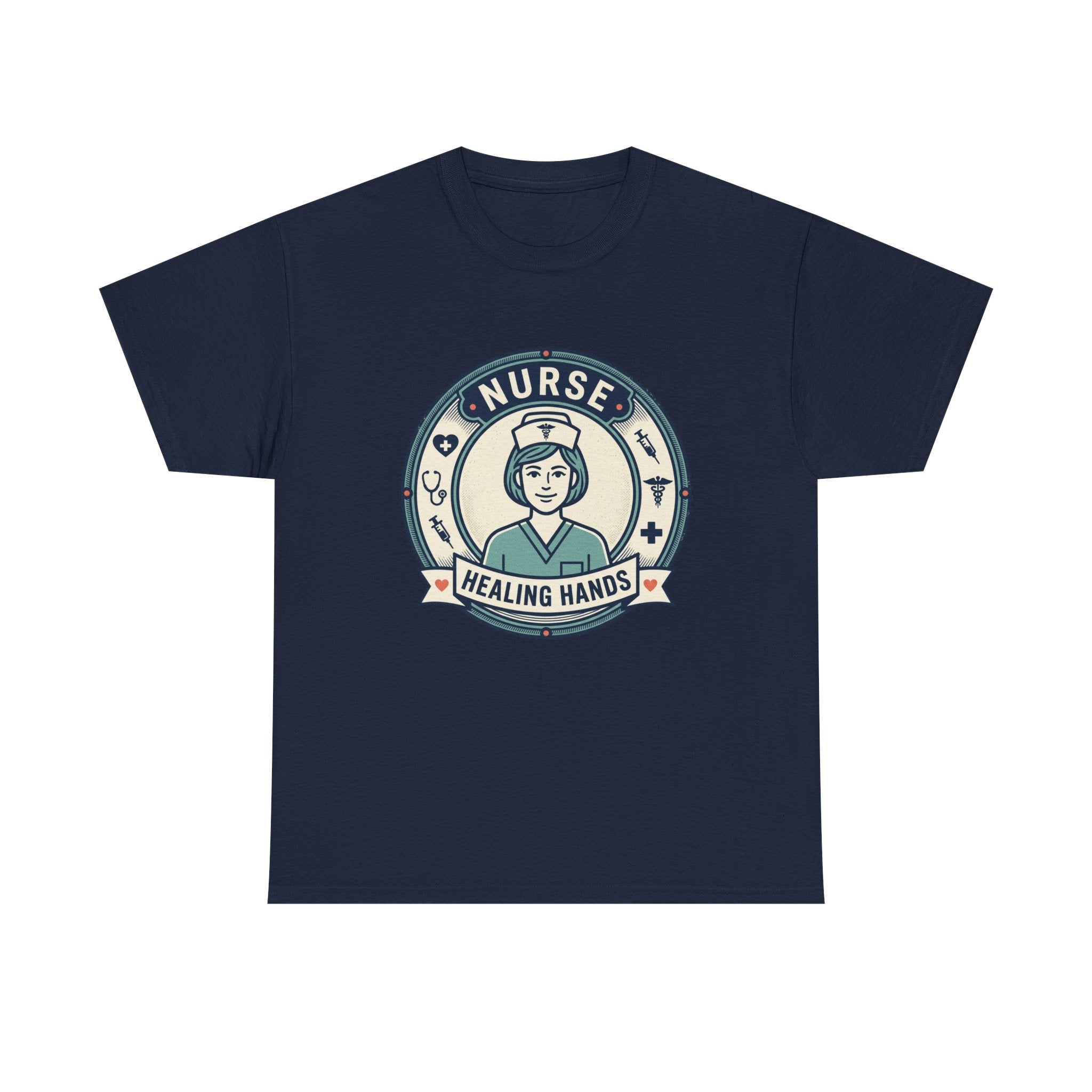 Nurse "Healing Hands" Tee — Vintage Badge Nurse Appreciation Shirt