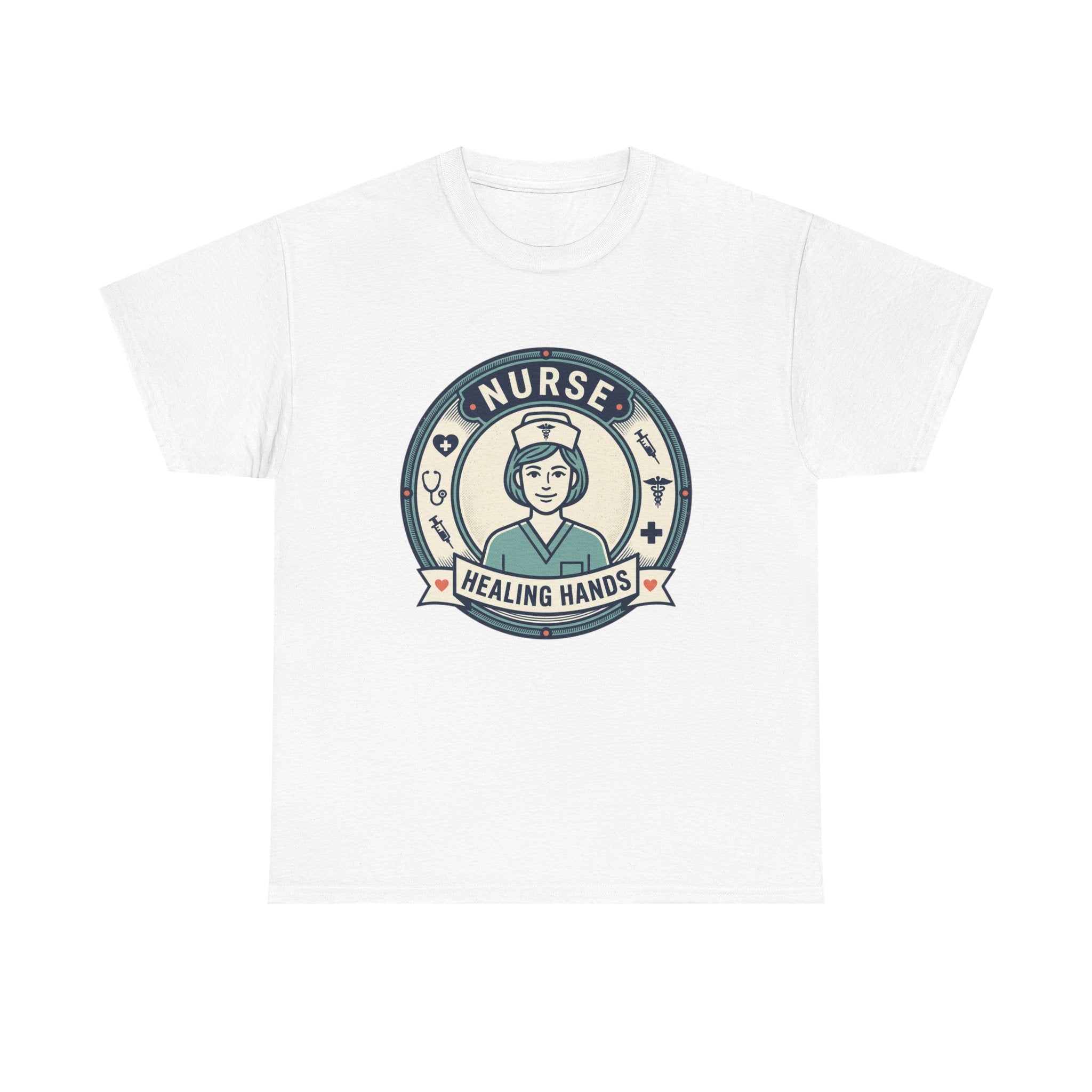 Nurse "Healing Hands" Tee — Vintage Badge Nurse Appreciation Shirt